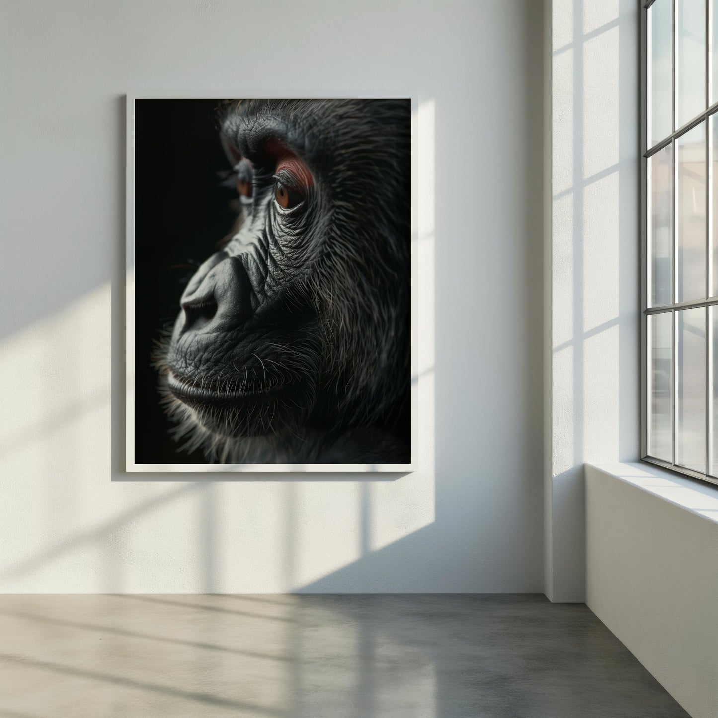 Silent Contemplation: The Primate's Perspective | Poster with Hanger