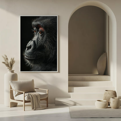 Silent Contemplation: The Primate's Perspective | Brushed Aluminum Print