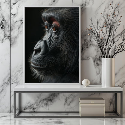 Silent Contemplation: The Primate's Perspective | Wooden Framed Poster