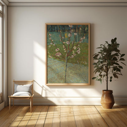 Peach Tree in Blossom | Wooden Framed Poster