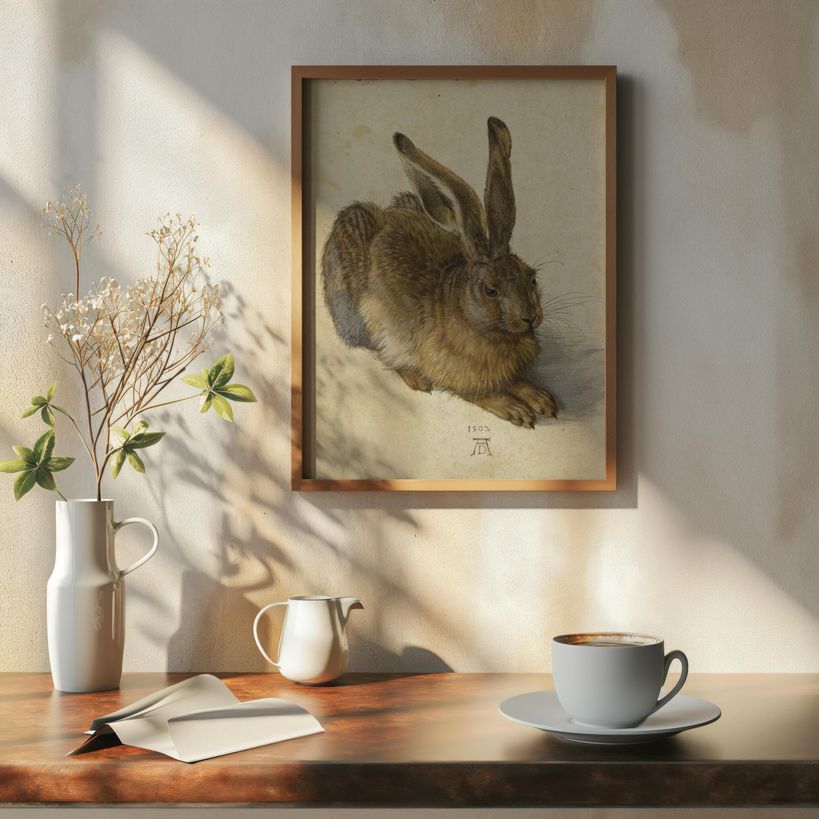 Young Hare | Brushed Aluminum Print