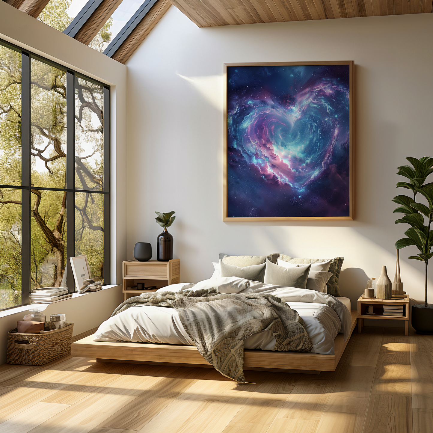 Celestial Love Embrace | Metal Framed Poster