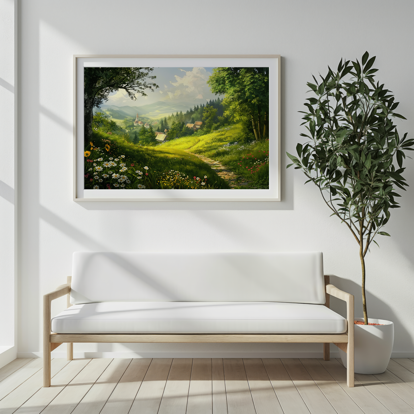 Village Vista | Wooden Framed Poster