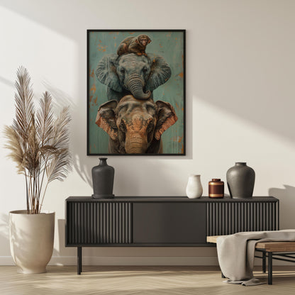 Gentle Giants and Tiny Treasures | Premium Wooden Framed Poster