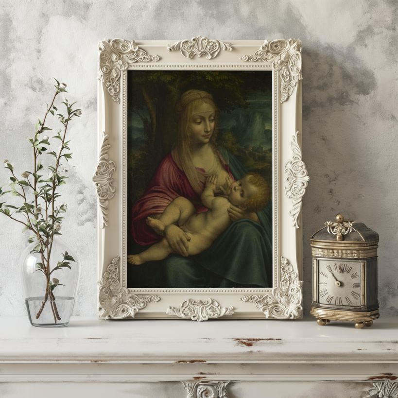 The Virgin and Child | Brushed Aluminum Print