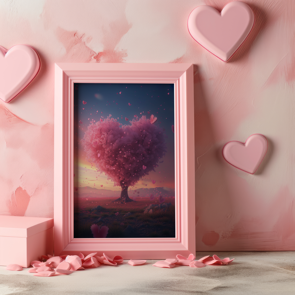 Sakura Heart | Wooden Framed Poster