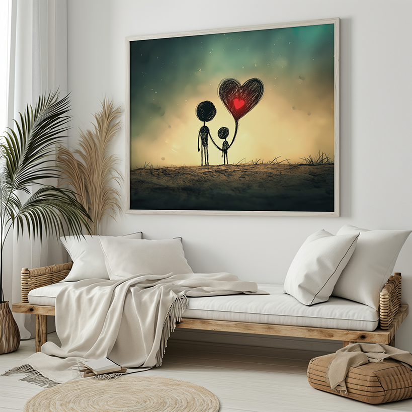 Father & Son | Wooden Framed Poster