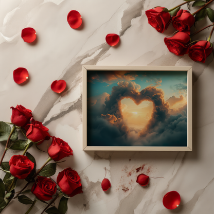 Cloudy Heart | Wooden Framed Poster