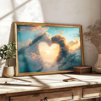 Cloudy Heart | Wooden Framed Poster