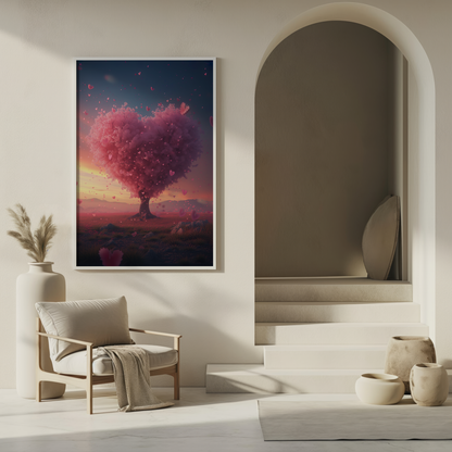 Sakura Heart | Wooden Framed Poster